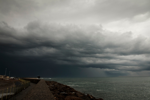 Viareggio in tempesta, Molo di Levante, 14 febbraio 2015